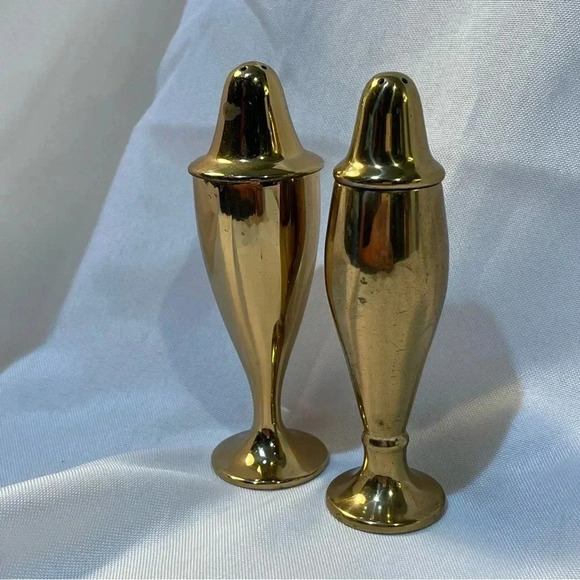 Vintage Brass Salt and Pepper Shakers - Picture 2 of 5